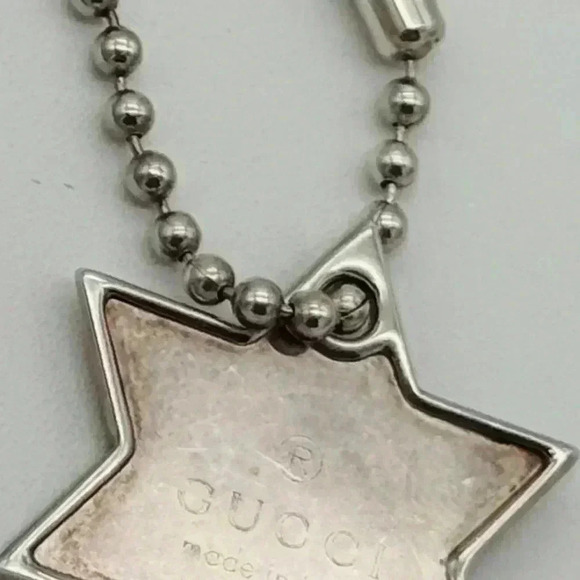 🔥FINAL BEST PRICE 🔥 Gucci Silver Dog Tag pendant with a Gucci Star Pendant - Picture 7 of 13